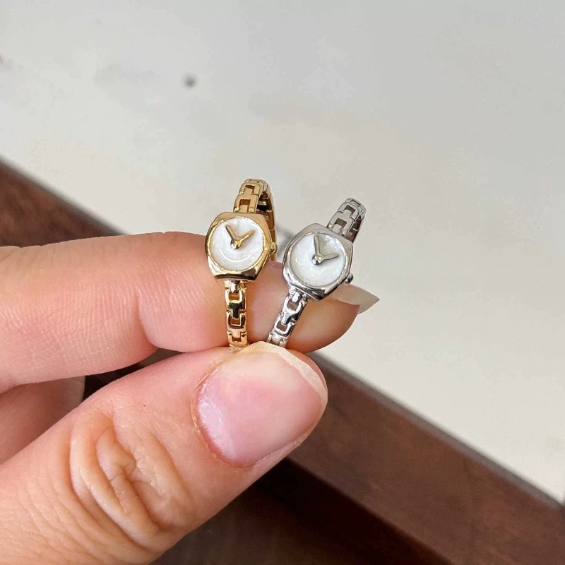 Minimalist Ring Stackable - Unique Watch Shaped Opening Ring Minimalist