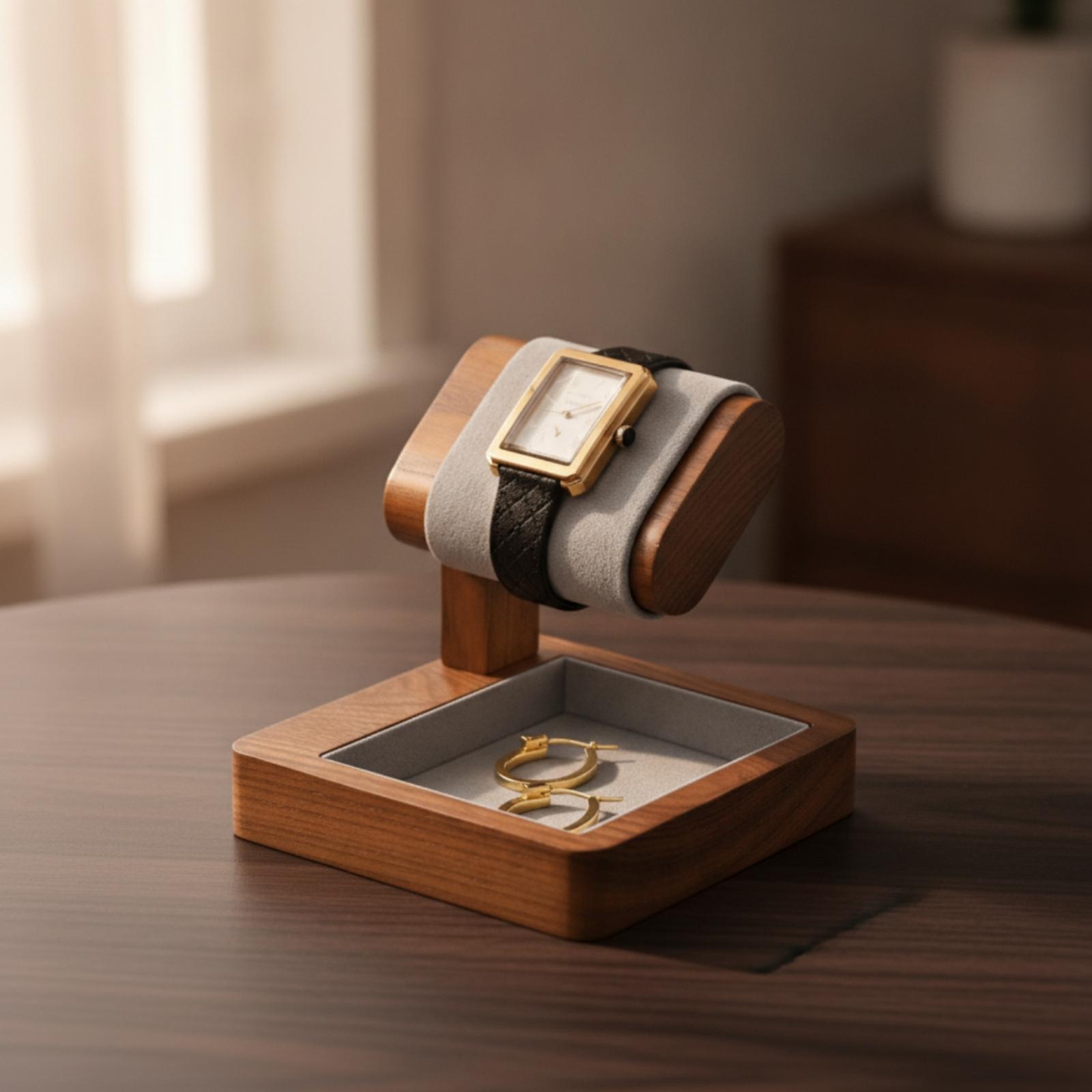 Solid Wood Watch Holder Organi - Jewelry Or Watches ulasan dan harga
