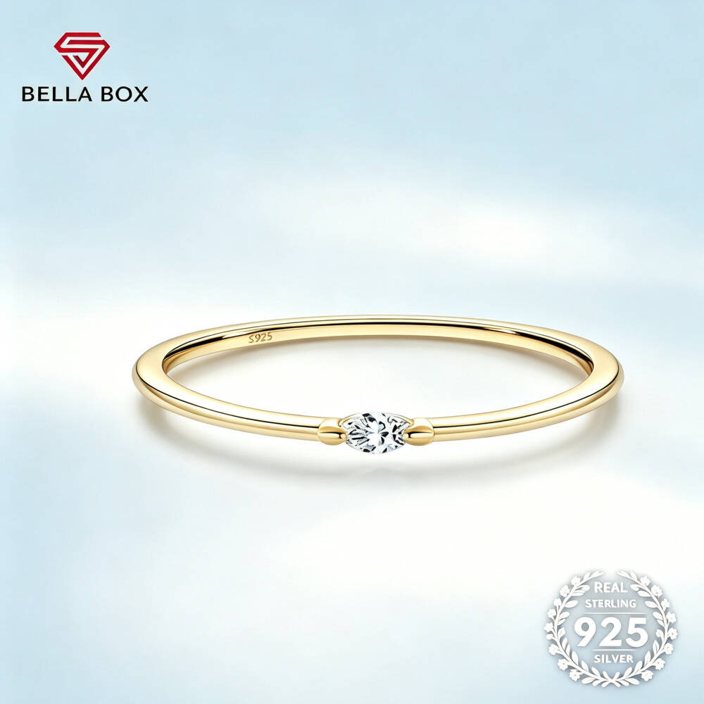 Marquise Cut D VVS1 Moissanite - Minimalist Ring Stackable ulasan dan harga