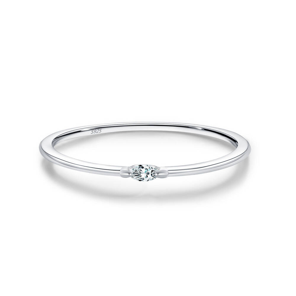 Marquise Cut D VVS1 Moissanite - Minimalist Ring Stackable ulasan dan harga