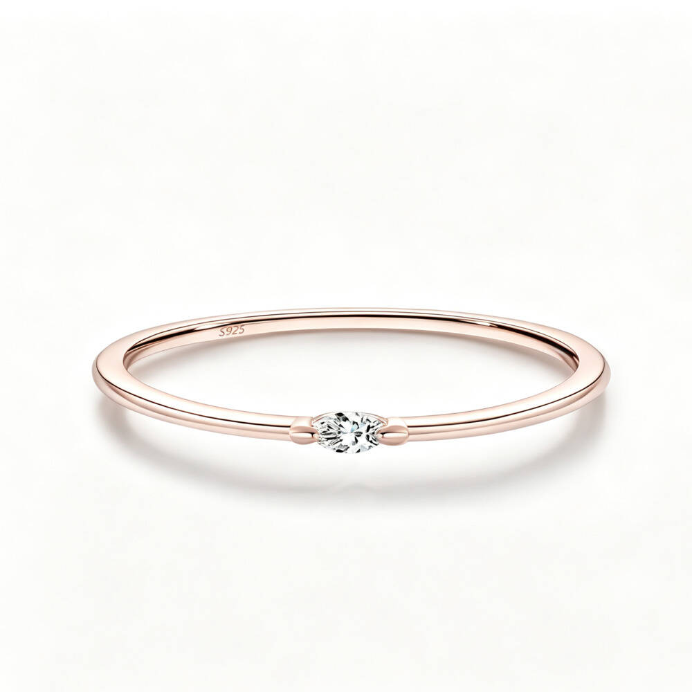 Marquise Cut D VVS1 Moissanite - Minimalist Ring Stackable ulasan dan harga