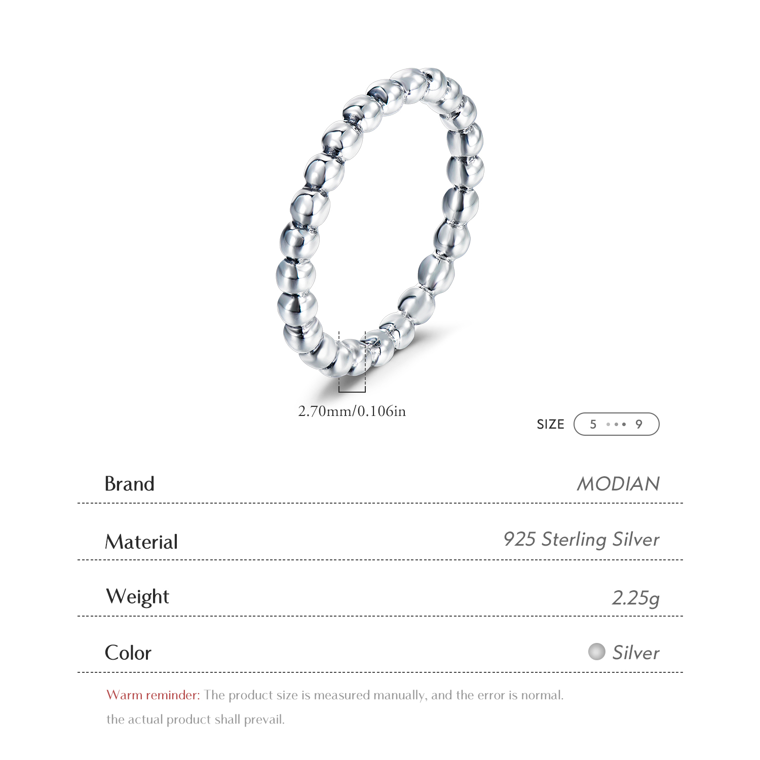 Modian Minimalist Simple Real  - Minimalist Ring Stackable ulasan dan harga