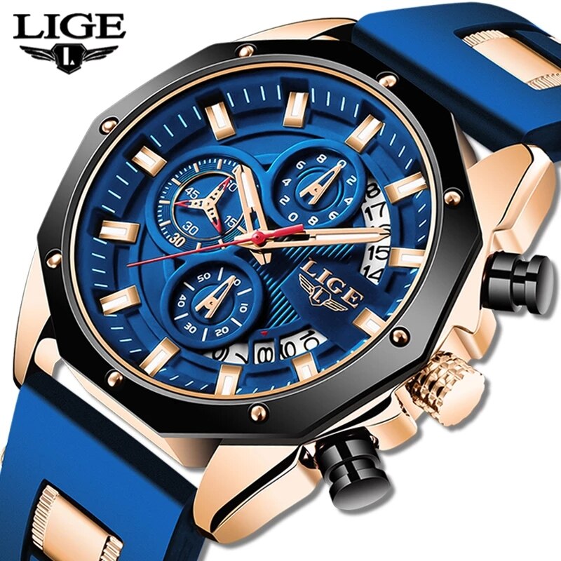 LIGE Fashion Men Watches Top B - Jewelry Inspired Watches ulasan dan harga
