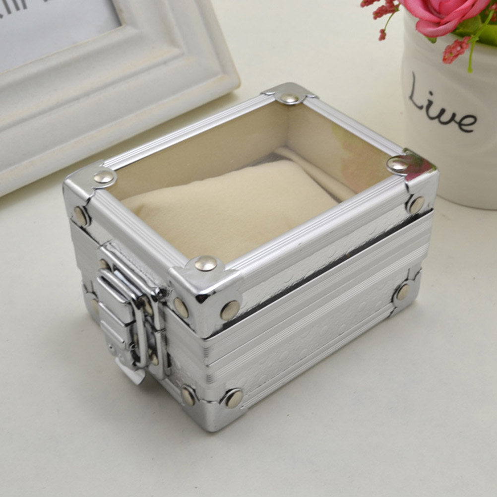 Metal Watch Box with Transpare - Jewelry Or Watches ulasan dan harga