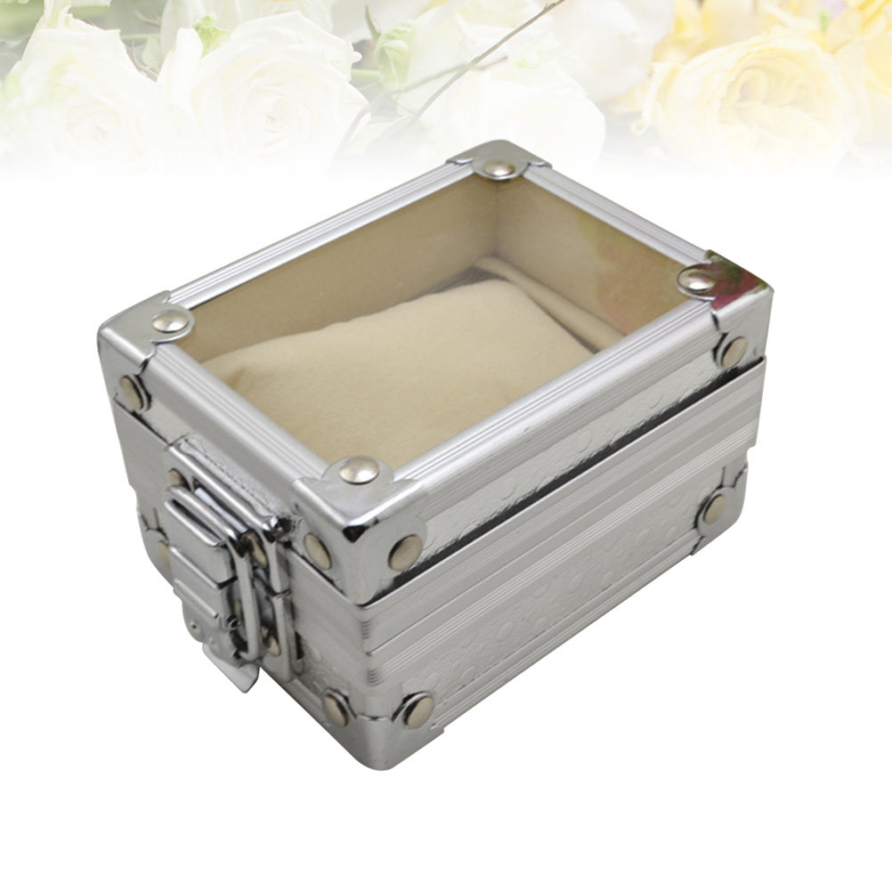 Metal Watch Box with Transpare - Jewelry Or Watches ulasan dan harga