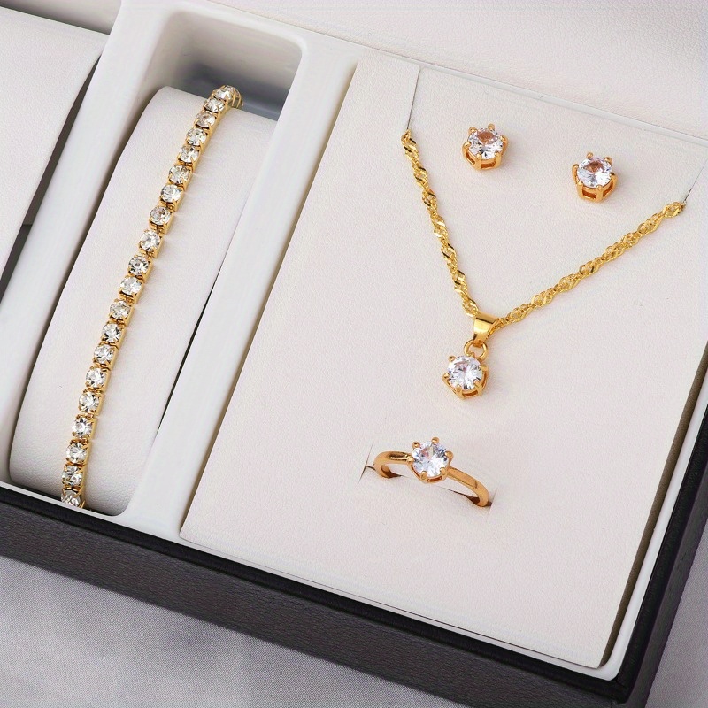 4-Piece Minimalist Zircon Jewe - Minimalist Ring Stackable ulasan dan harga
