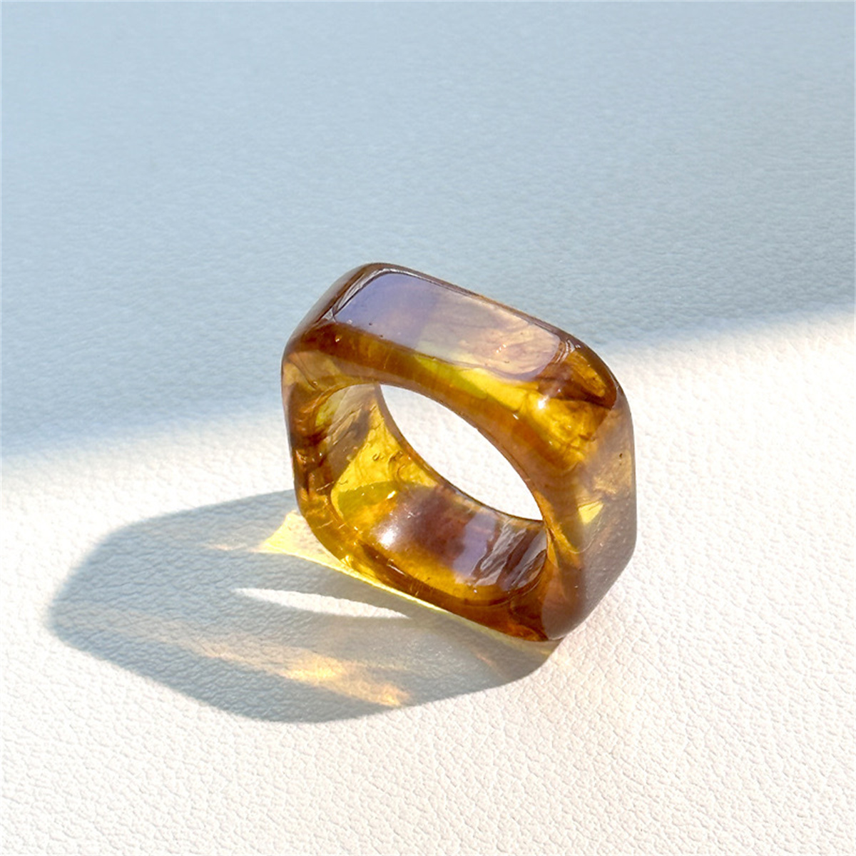 Square Resin Rings Aesthetic A - Minimalist Ring Stackable ulasan dan harga