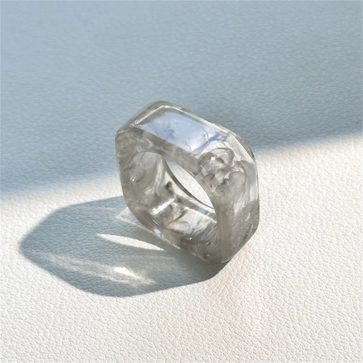 Square Resin Rings Aesthetic A - Minimalist Ring Stackable ulasan dan harga