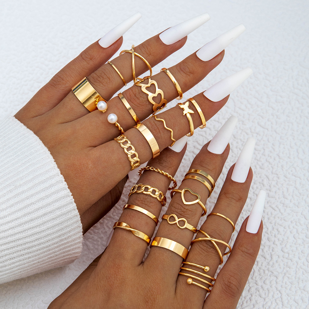 Butterfly Figure 8 Ring Set 14 - Minimalist Ring Stackable ulasan dan harga