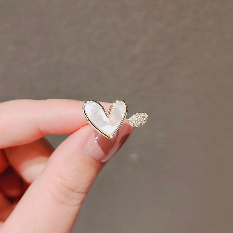 Geometric Heart Ring Adjustabl - Minimalist Ring Stackable ulasan dan harga