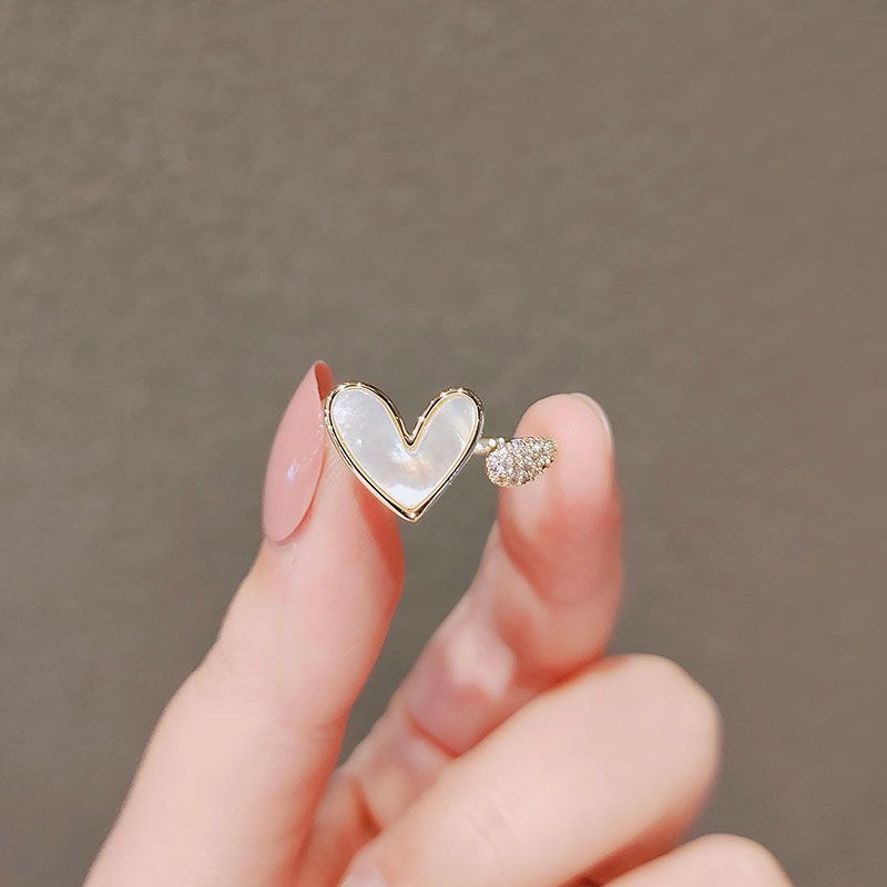 Geometric Heart Ring Adjustabl - Minimalist Ring Stackable ulasan dan harga