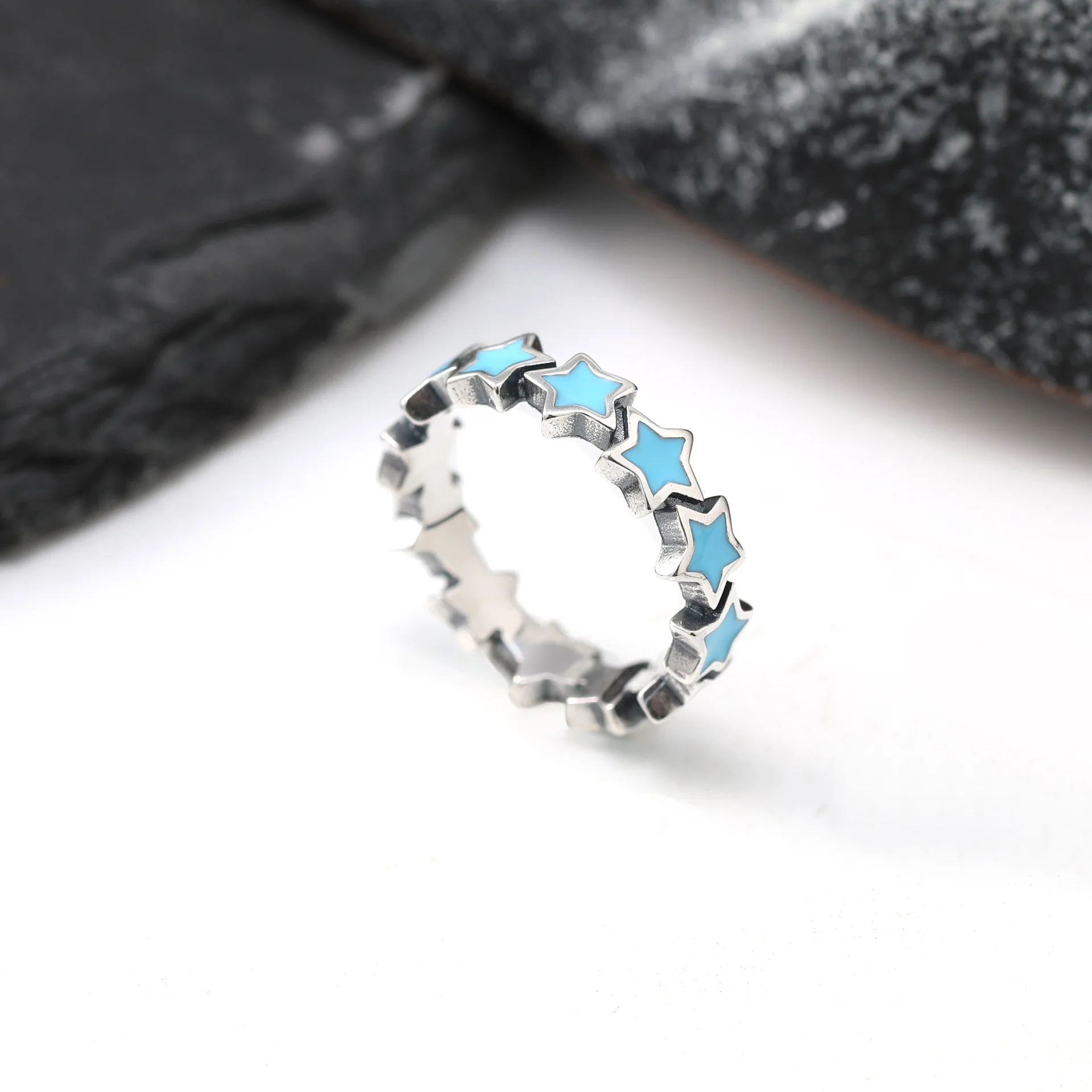 S925 Vintage Silver Infinity D - Minimalist Ring Stackable ulasan dan harga