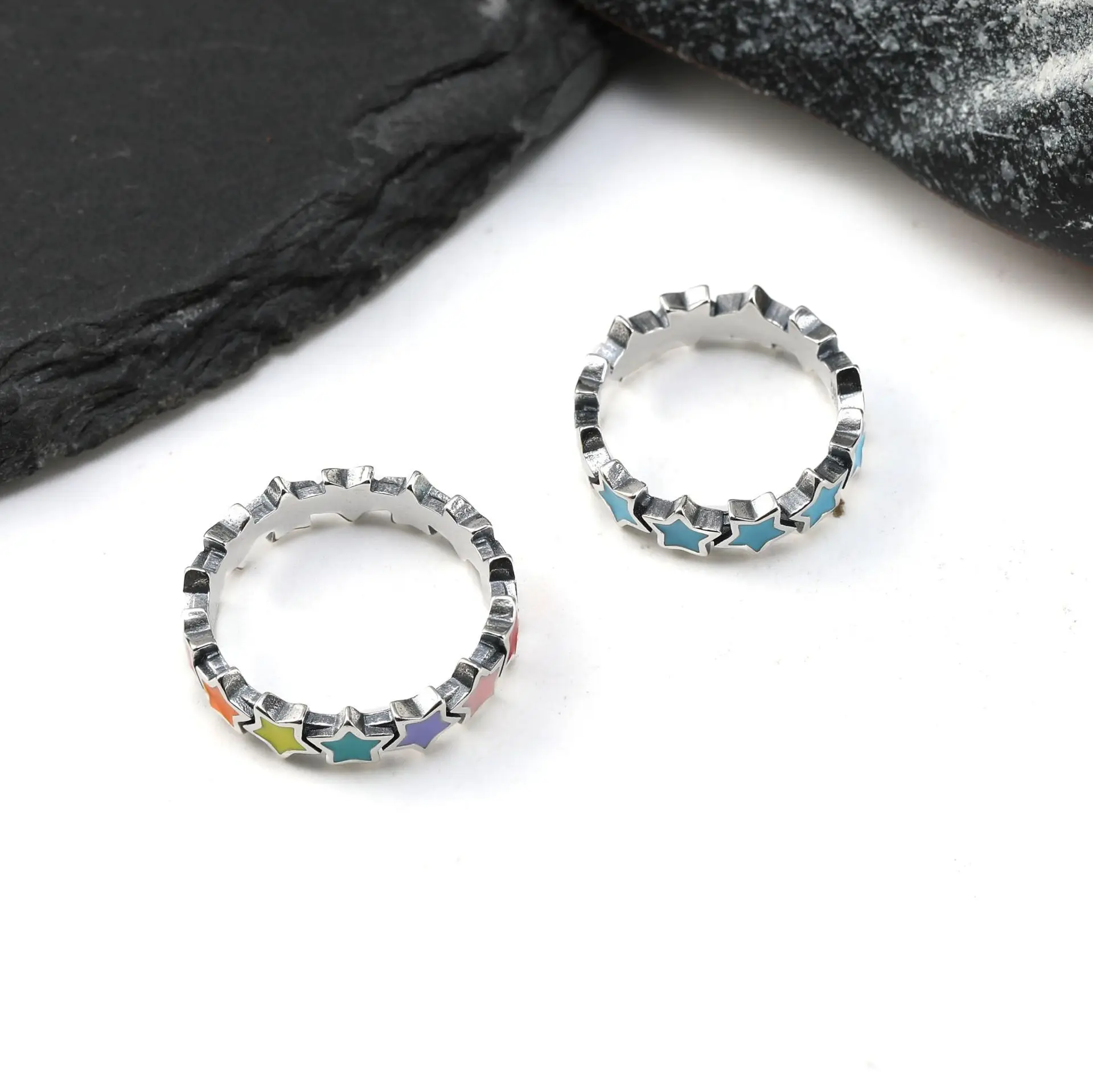 S925 Vintage Silver Infinity D - Minimalist Ring Stackable ulasan dan harga