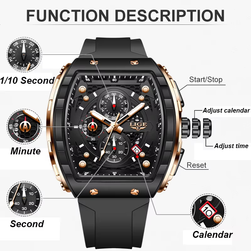LIGE Top Brand Luxury Men Watc - Jewelry Inspired Watches ulasan dan harga