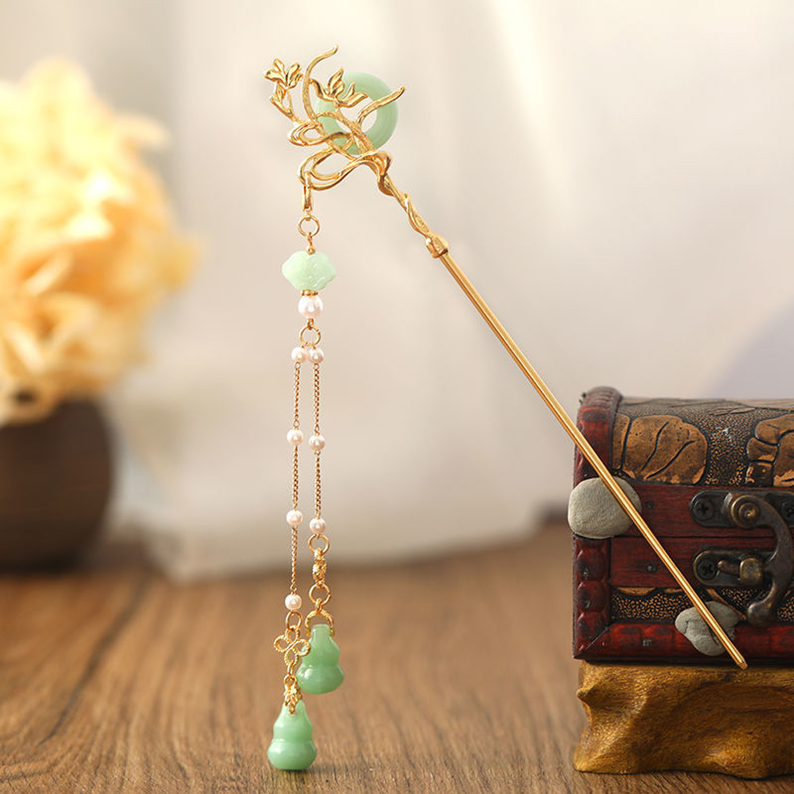 Chinese Style Glass Hairpin Fo - Shop Jewelry & Watches Near Me ulasan dan harga