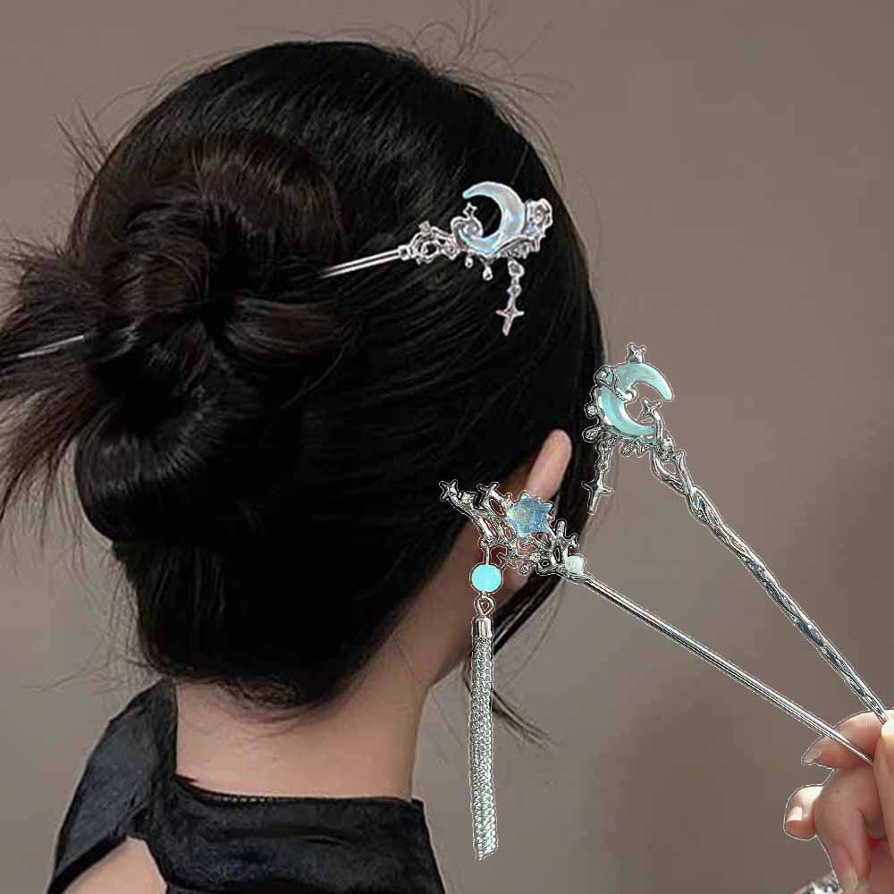 Moonstone Star Moon Hair Stick - Shop Jewelry & Watches Near Me ulasan dan harga