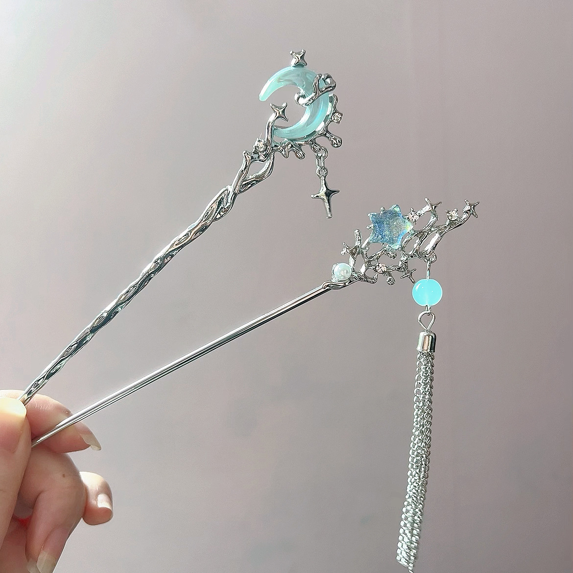 Moonstone Star Moon Hair Stick - Shop Jewelry & Watches Near Me ulasan dan harga