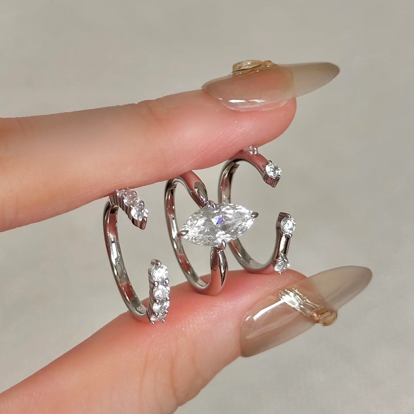 Minimalist Style Three in One  - Minimalist Ring Stackable ulasan dan harga