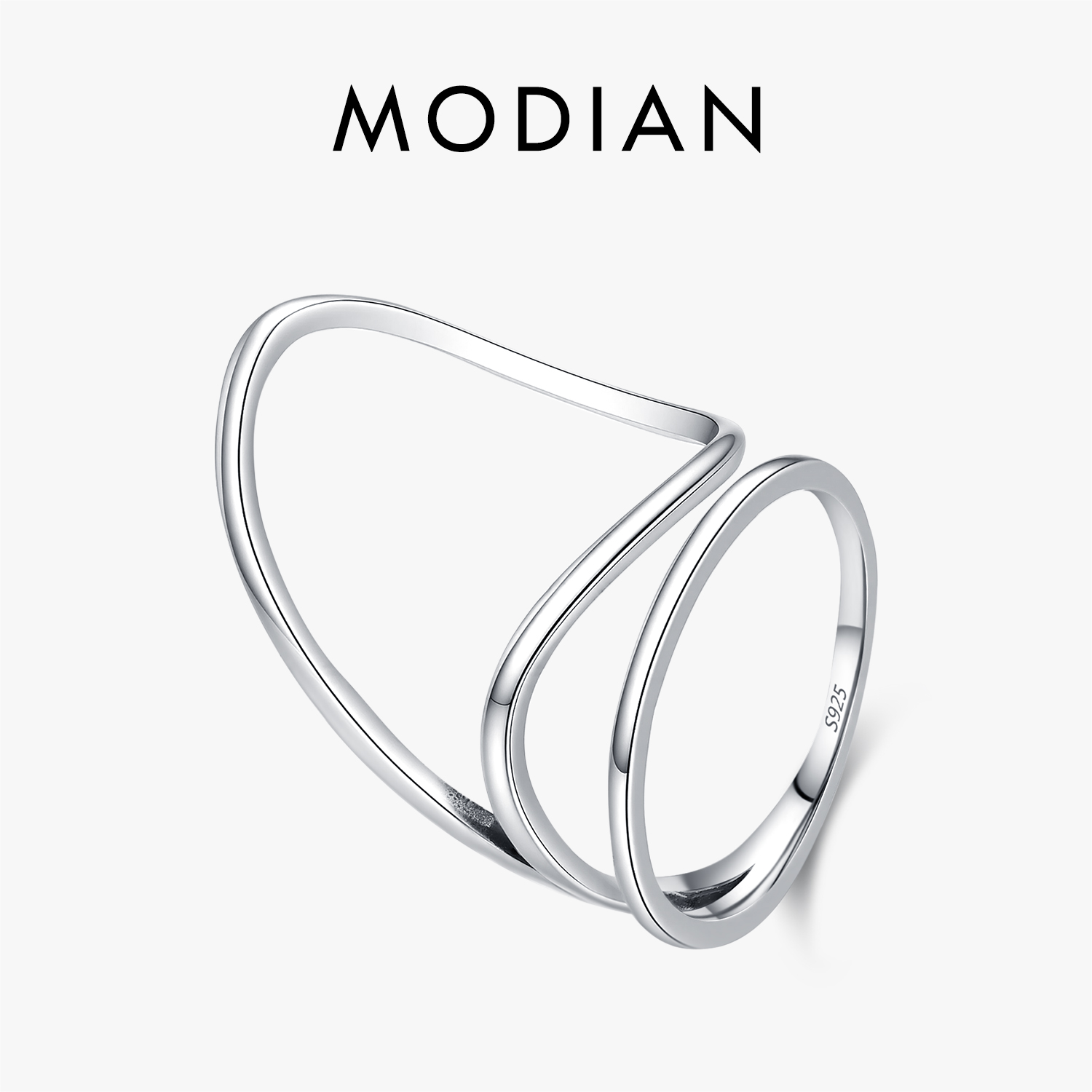 MODIAN 925 Sterling Silver Min - Minimalist Ring Stackable ulasan dan harga